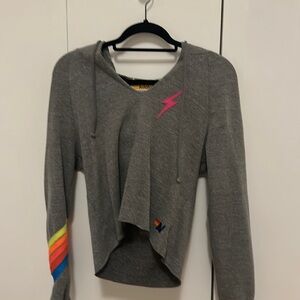 Aviator Nation Off the shoulder long sleeve. Gray. Size small.